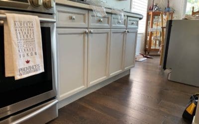 Two Tone Light Grey Cabinet Painting