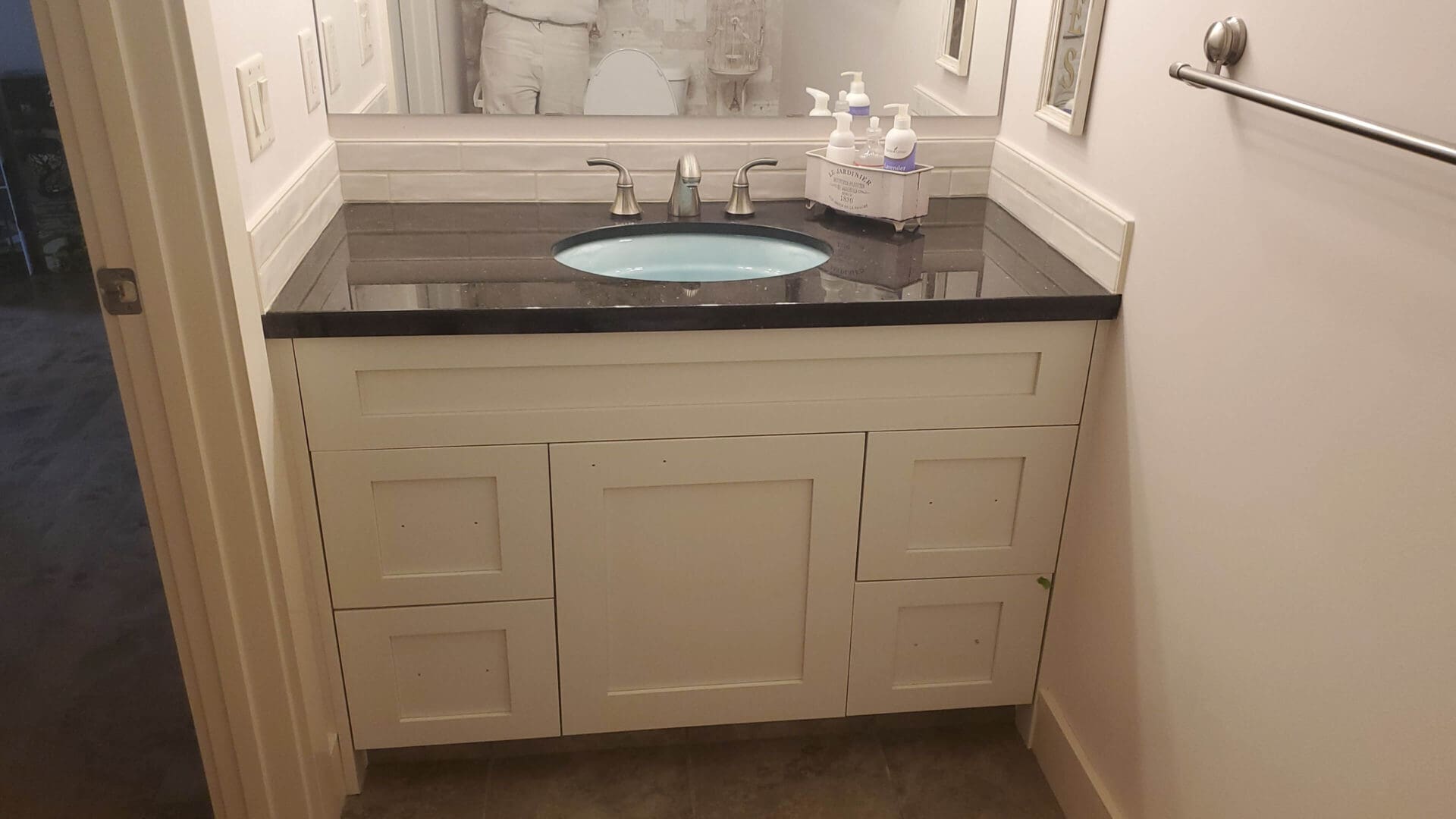 after painting photo - main bath vanity cabinets