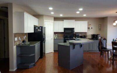 Maple Cabinets Painted Trendy White and Grey