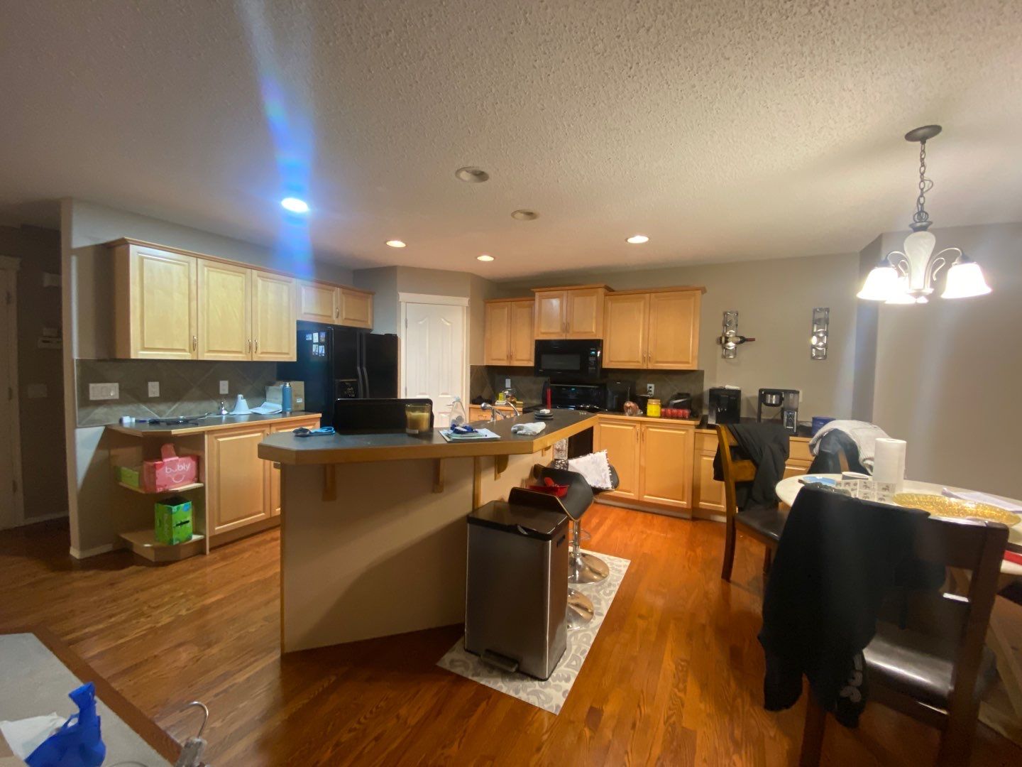 Maple Cabinets Painted White and Grey before 2