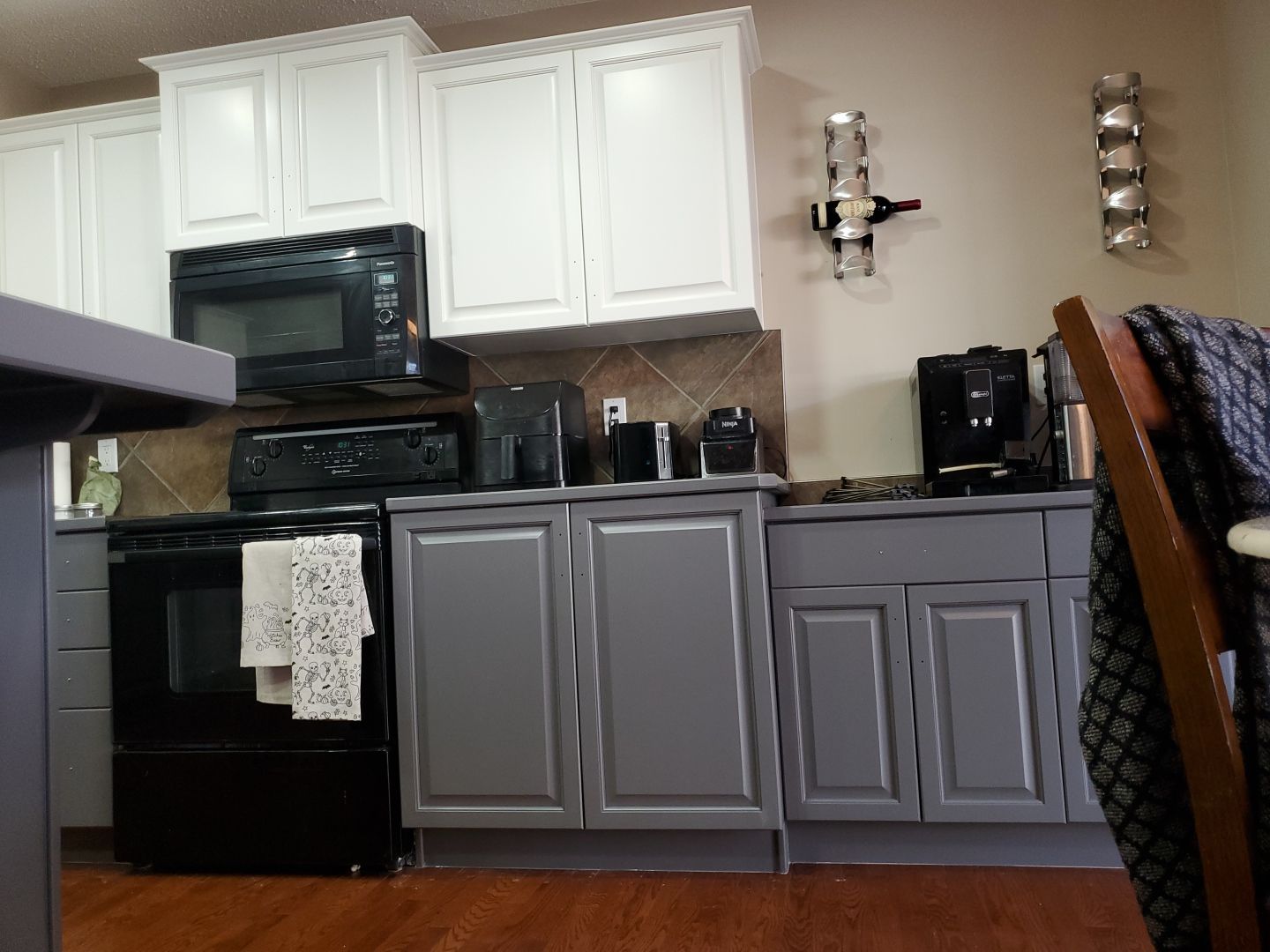 Maple Cabinets Painted White and Grey after 6