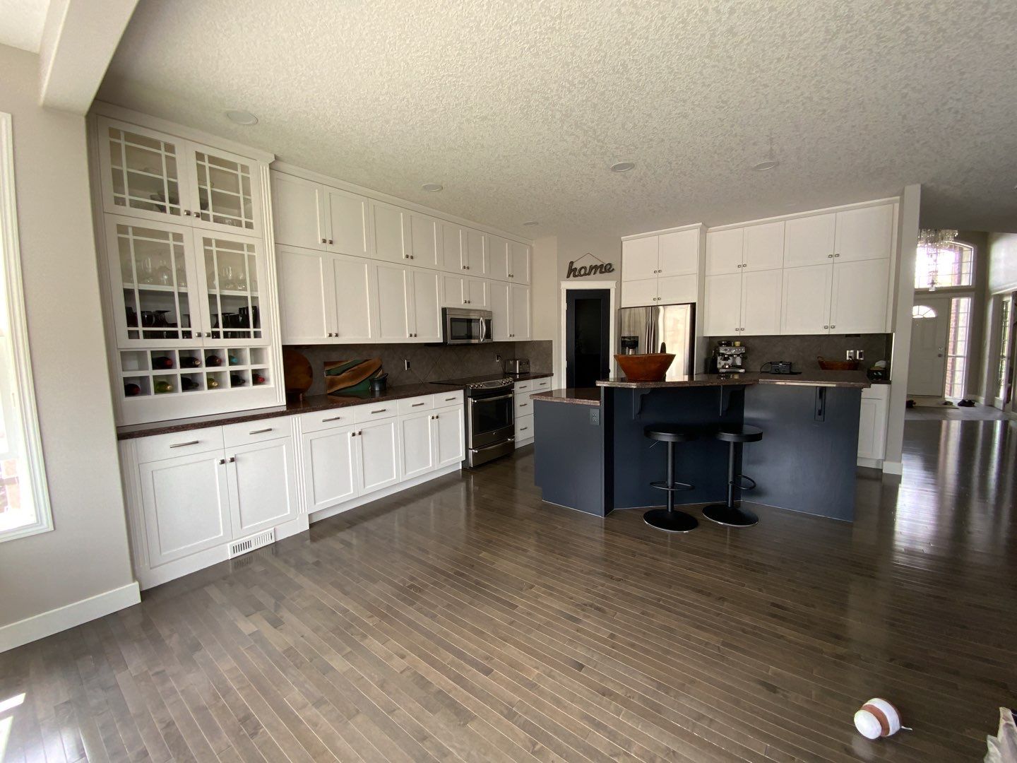 Red Cabinets Repainted Two Tone after 9