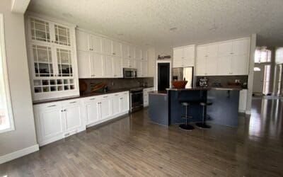 Red Cabinets Repainted Two Tone