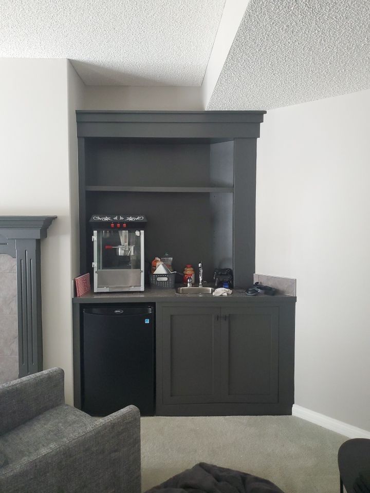 Red Cabinets Repainted Two Tone after 5