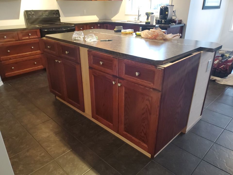 Red Cabinets Painted White before 2