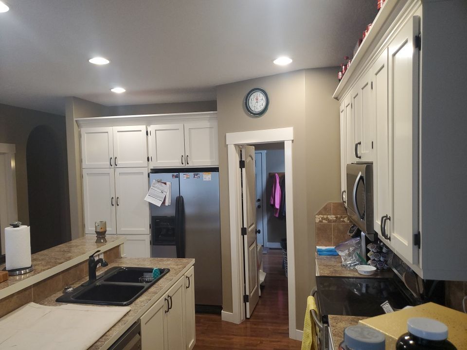 cabinets painted off white after 6