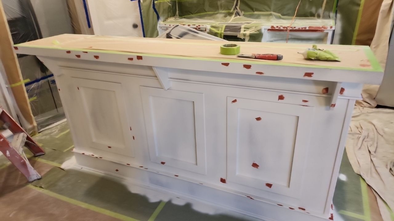 cabinets painted off white before 6