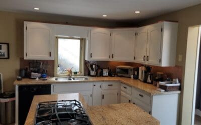 Earthy Green to Modern White Kitchen Repaint