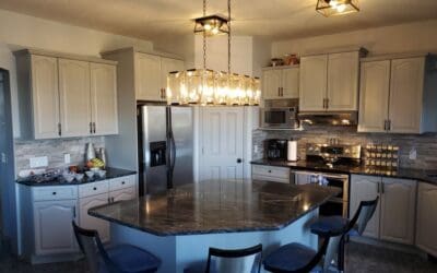 Dated Yellow Oak Kitchen Painted Contemporary Grey