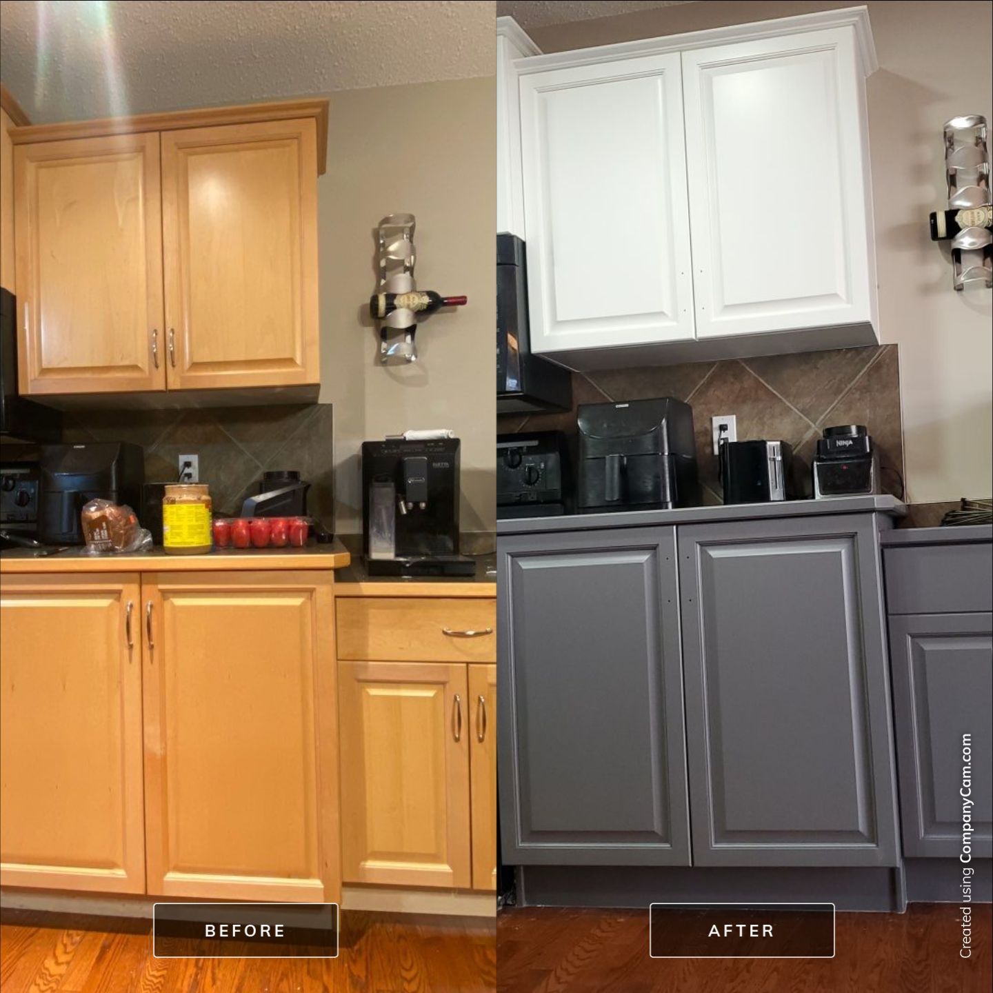 Maple Cabinets Painted White and Grey after 9