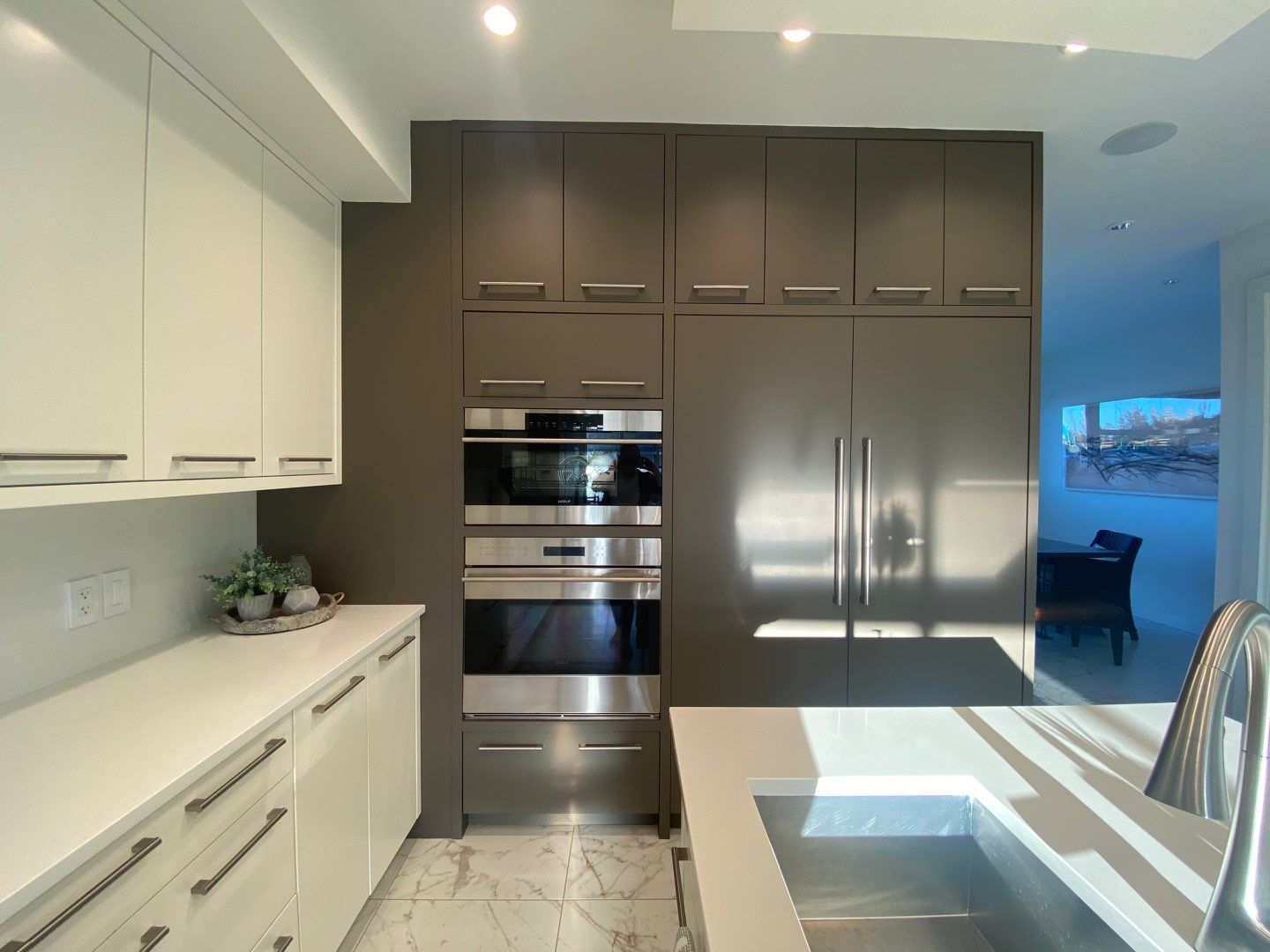 contemporary grey cabinets before 3