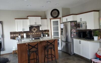 Brown Kitchen to White with Black Hardware