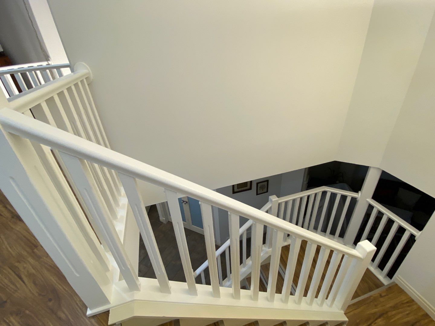 Oak Banister Painted White after 3