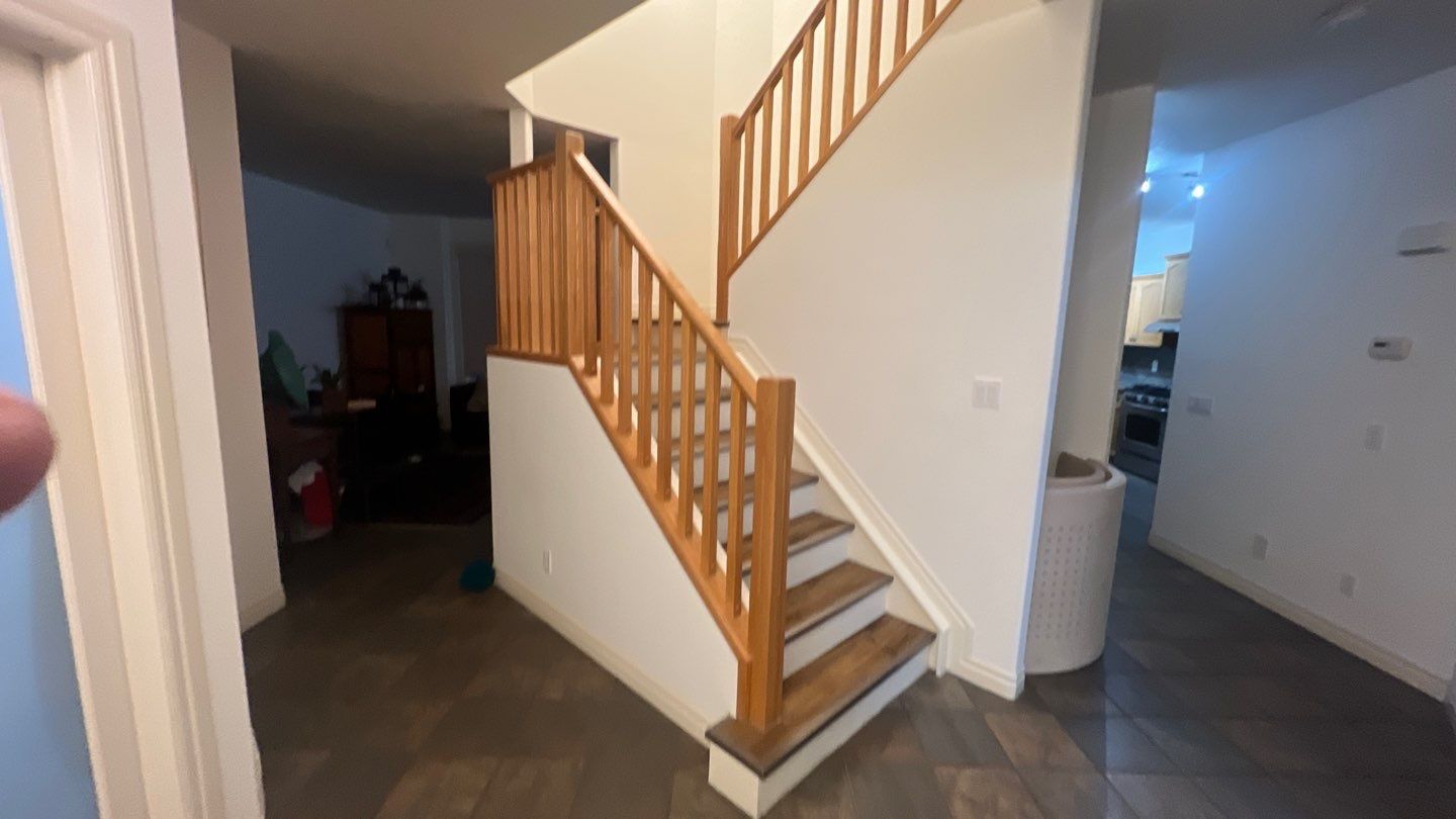 Oak Banister Painted White before 3