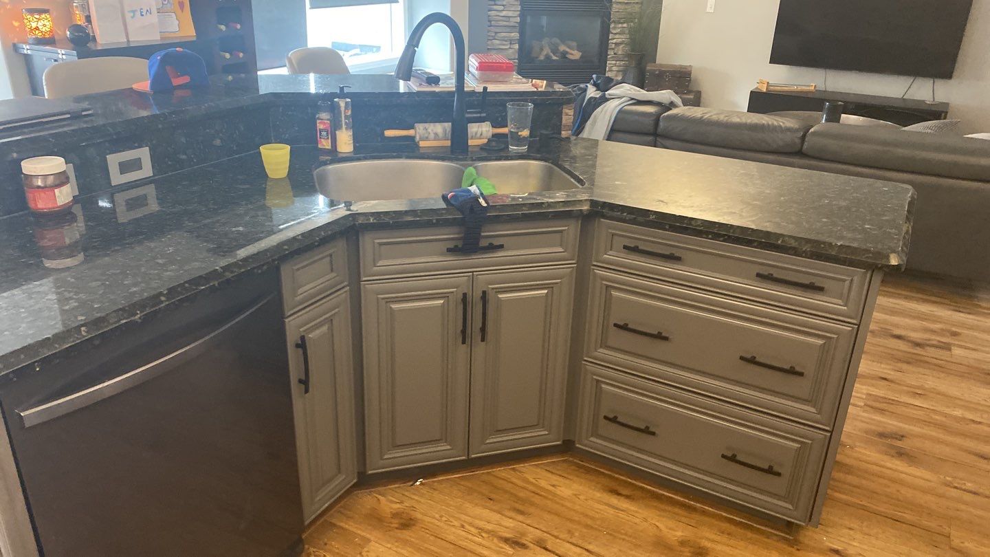 Brown Cabinets Painted Modern Two Tone after 9