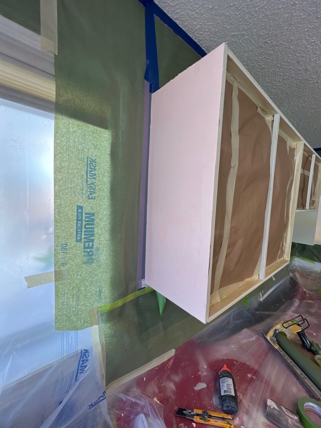 Thermofoil Cabinets Painted prep 1