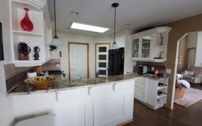 Two Tone Wood Kitchen Painted Bright White