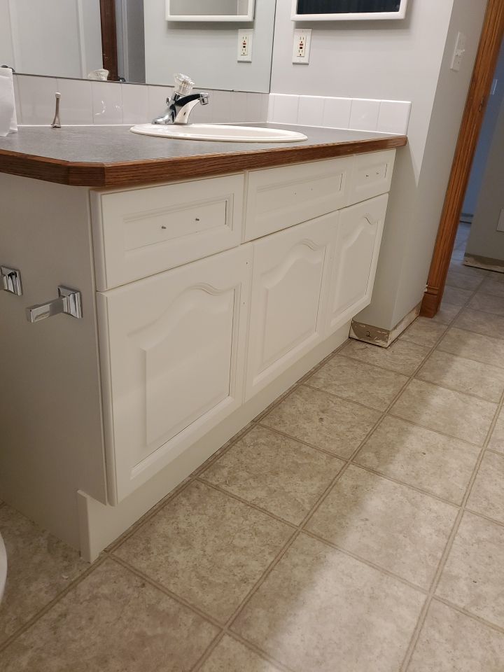 Two tone painted cabinets after 1