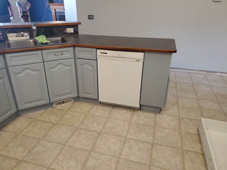 Two tone painted cabinets after 5