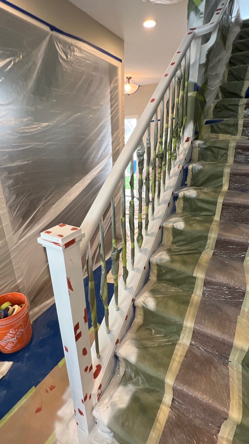 Painted Banister Rails - Prep Process