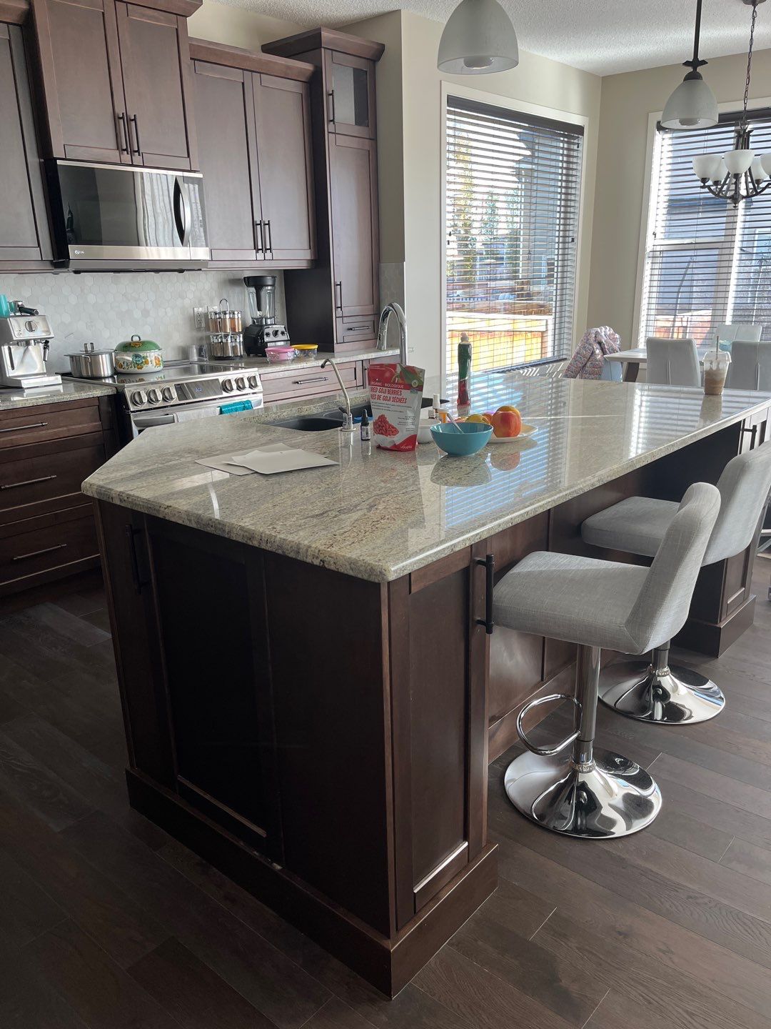 Brown Cabinets Two-Tone before 9