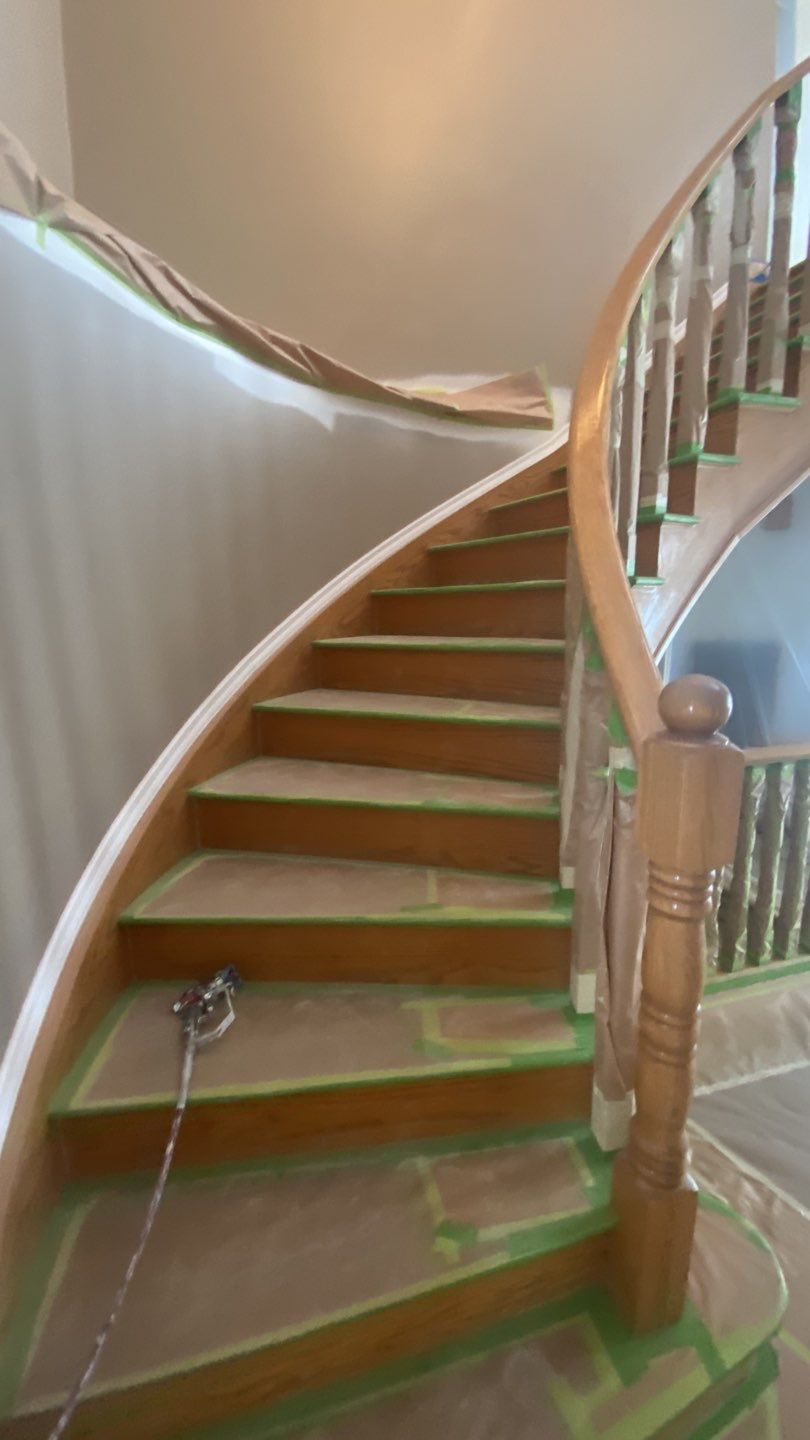 painted banister rail process 2