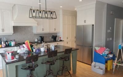 Dated Wood Cabinets Painted Two Tone